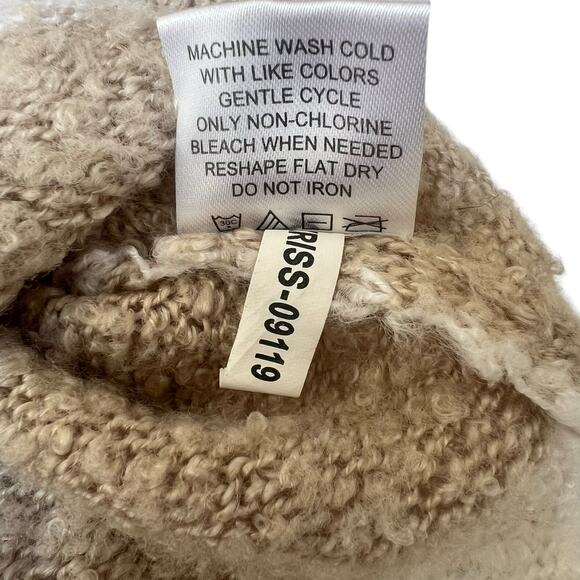 Mud Pie V-Neck Striped Sweater, Size L – Cream & Camel - Picture 9 of 9